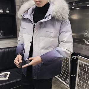 羽绒服男2020冬季新款潮牌渐变色外套短款DS620T图片