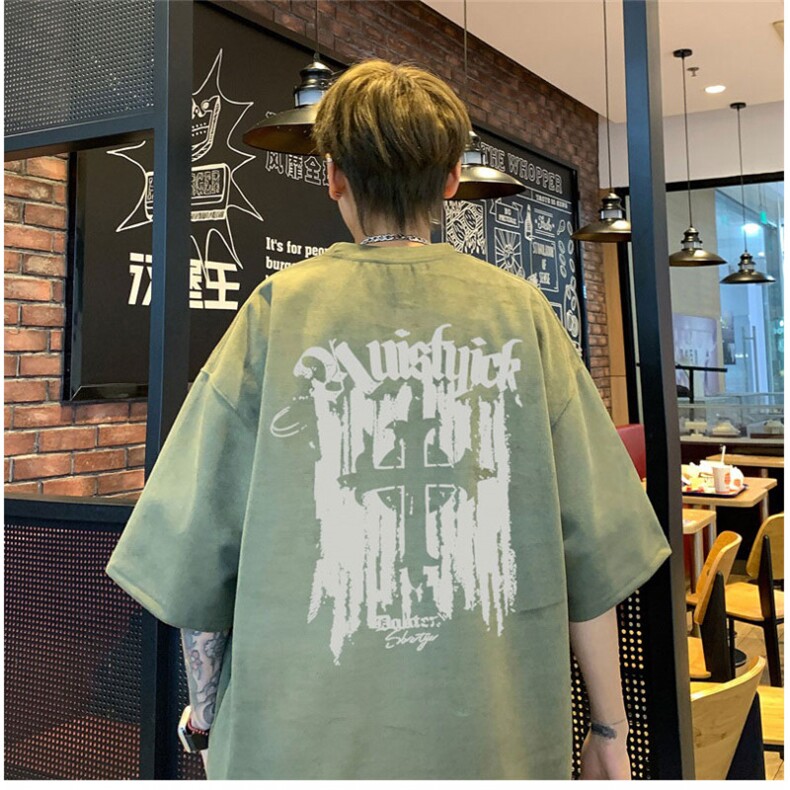 电商DSA028-DTLP2412特P19量大优供视频重磅麂皮绒短袖t恤男,男装T恤,电商A028