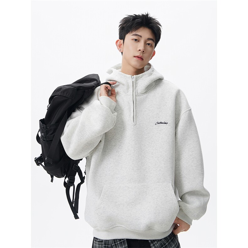 重磅半拉链卫衣男宽松连帽长袖外套LM001特P50，女装短外套，电商A073