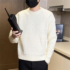 M3020-特P68圆领破洞毛衣男女宽松韩版百搭加厚打底针织衫上衣，男装T恤，电商D310B-1