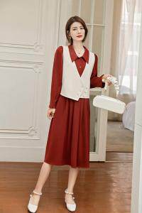 现货秋季连衣裙两件套，女装连衣裙，依美依缘