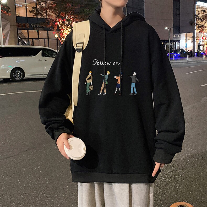 WY2043-P35加绒款-P40纯棉连帽卫衣男大码运动帽衫宽松薄外套男,男装卫衣,电商A040