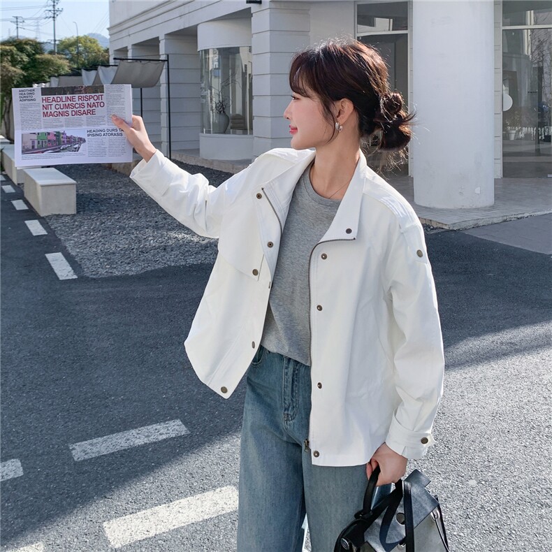时尚简约休闲设计短款风衣女2026春新款巨好看洋气时髦范百搭外套,女装风衣,2D036