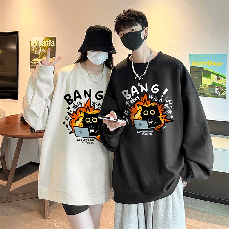 麂皮绒卫衣男大码重磅长袖t恤男JW81405-P35,男装卫衣,电商A040