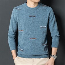 羊毛衫冬加厚针织衫中年爸爸装毛衣圆领保暖衣SFT80818-P155图片