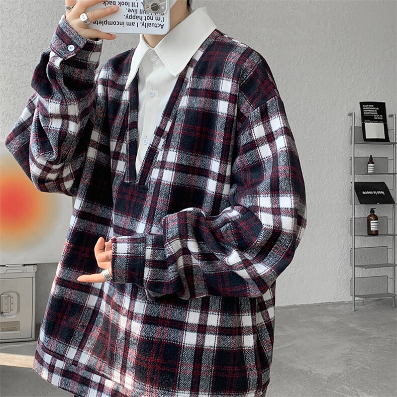 现货WY10076-P60控88秋季新款抖音高品质时尚百搭假两件卫衣,男装卫衣,电商A059