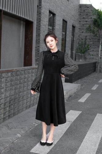 加厚连衣裙，女装连衣裙，兰·米其