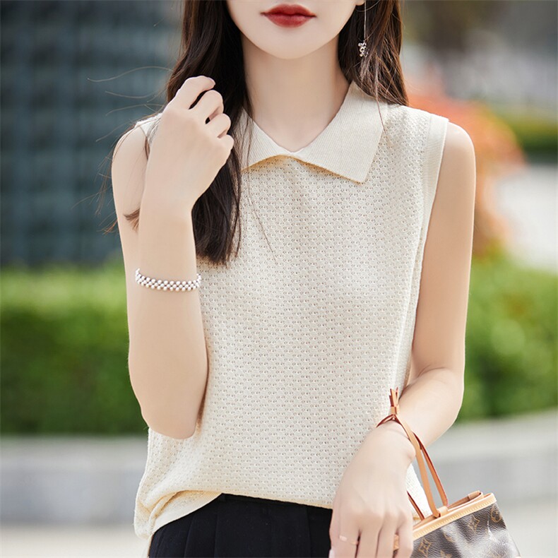 2025年秋季单件宽松型无袖背心时尚百搭简约大方，女装背心吊带，新胜羊绒
