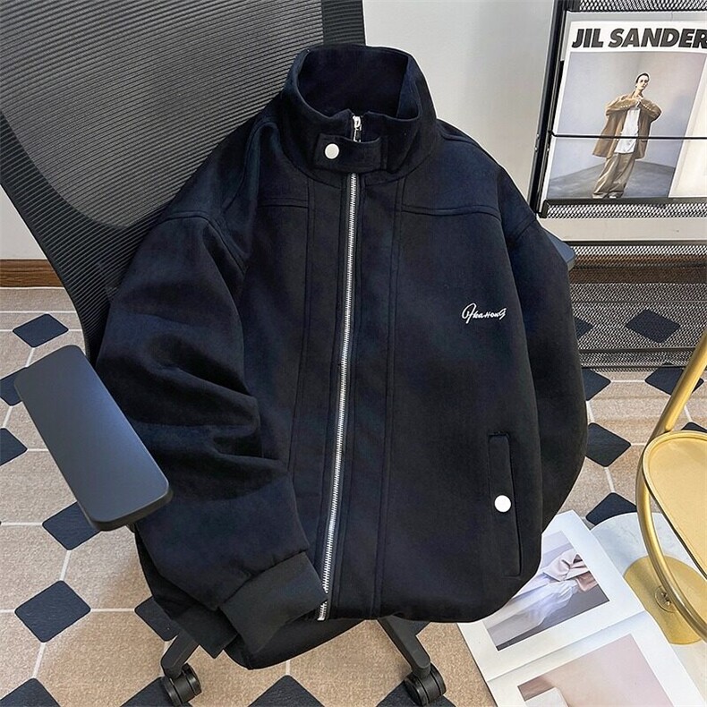 美式复古麂皮绒宽松外套男女潮牌夹克春秋新款时尚百搭638/P72,男装夹克,星座506B