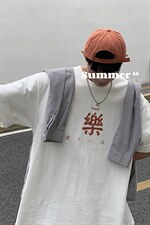 短袖T恤男夏季日系潮牌ins痞帅港风宽松衣服潮流简约国潮半袖体恤，男装T恤，星座414-3