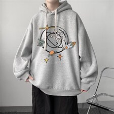 WY2142-P35纯棉连帽卫衣男大码运动帽衫宽松薄外套男，男装卫衣，电商A040