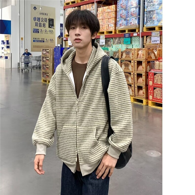 休闲潮牌慵懒夹克男连帽开衫拉链气质帅气潮流流行新款港风,男装夹克,星座1210-1