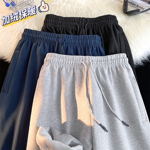 加绒休闲裤男冬季新款港风宽松束脚裤学生卫裤XZ102A-4-K800-P50图片