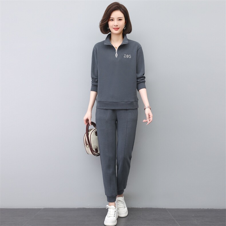 时尚运动套装女2023年春装新款卫衣卫裤两件套洋气百搭休闲潮,女装套装/套裙,涵誉