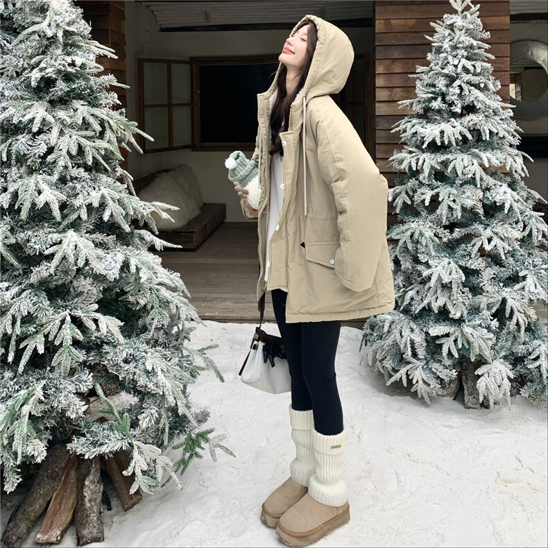 新款！羊羔毛连帽工装外套2C212-G185-P205-K308,女装棉衣/棉服,2C212