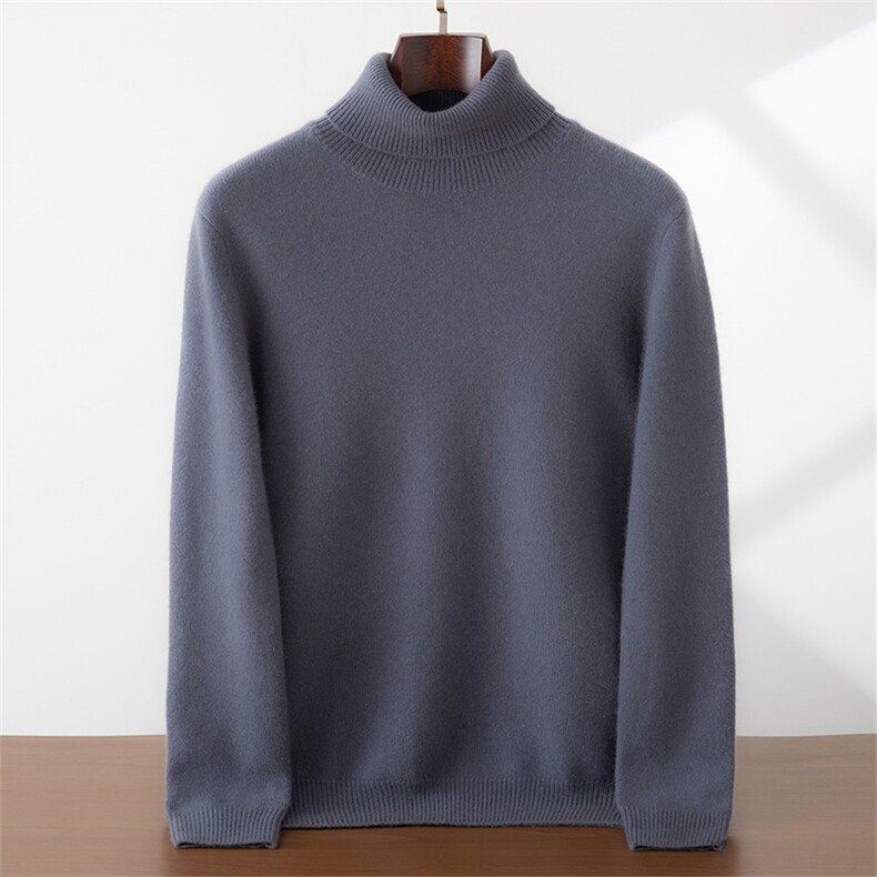 2025年秋季时尚百搭通勤简约休闲青春流行高翻领，男装羊绒套衫，蜜暖羊