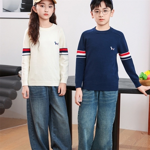 儿童毛衣男女童纯棉打底衫秋冬款洋气针织衫长袖上衣动物图案图片