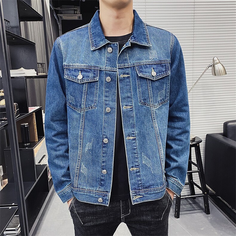 店主风秋季牛仔外套男新款韩版潮流潮牌ins工装夹克男装8195,男装夹克,电商A318