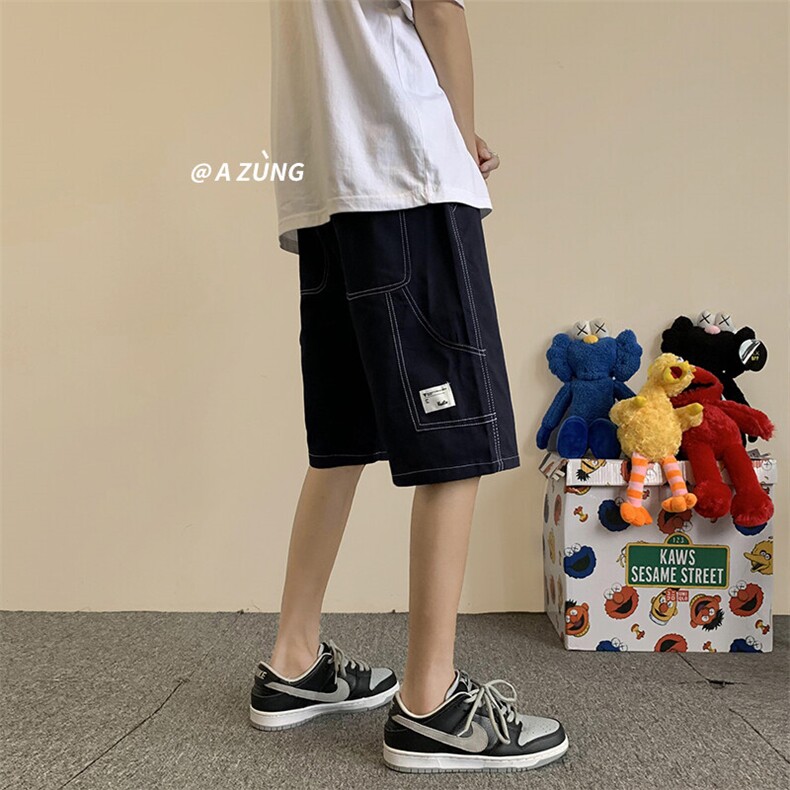 大码宽松休闲裤工装裤纯棉直筒裤短裤A014-DK919-P40控58,男装休闲裤,电商A014