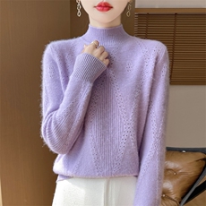 七针加厚一线大菱形镂空女士羊毛衫秋冬保暖，女装羊毛衫，暖娇绒