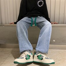 2025秋冬新款港风束脚宽松潮流抽绳牛仔裤九分裤D201-DM170-P45，男装牛仔裤，电商D321-1