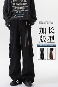 加长版工装裤男高个子阔腿直筒伞兵裤188cm110裤子KZ012P78加绒88图片