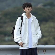 新款男百搭连帽纯色CITYBOY风针织外套WT3412-P50控78，男装夹克，星座717