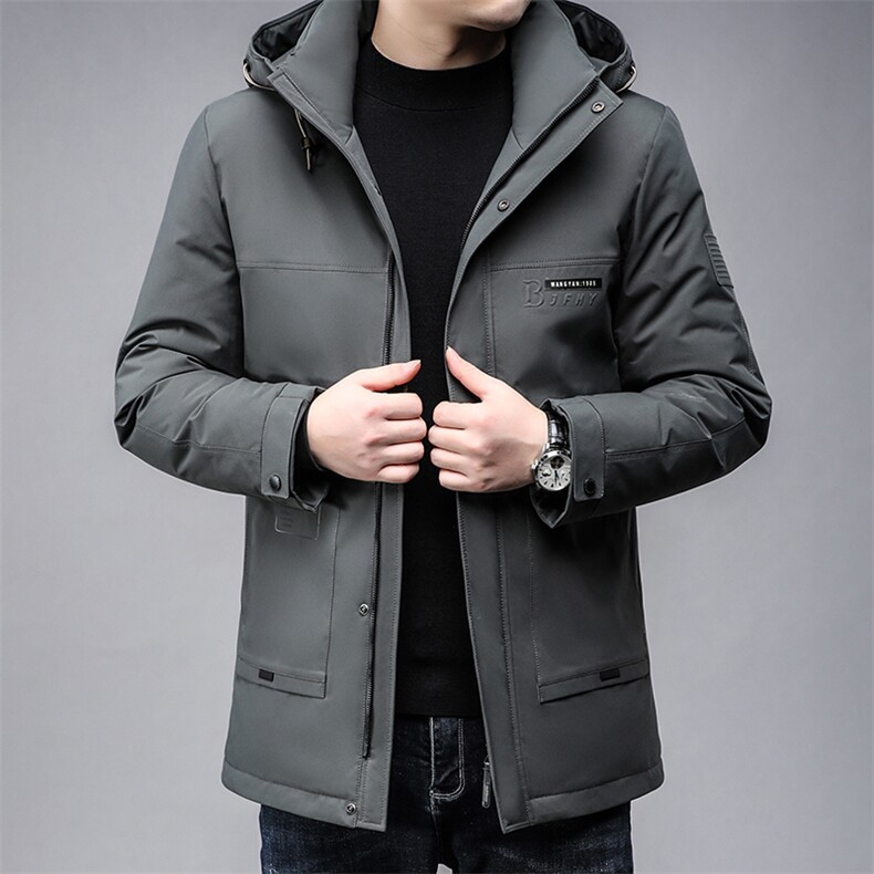 B89472鸭绒男士连帽90绒新款羽绒服中长裤商务精品,男装羽绒服,钱塘207-3
