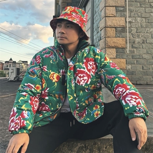 MY203男女休闲加厚保暖防寒棉衣外套棉服棉袄东北大花绿色团队潮图片
