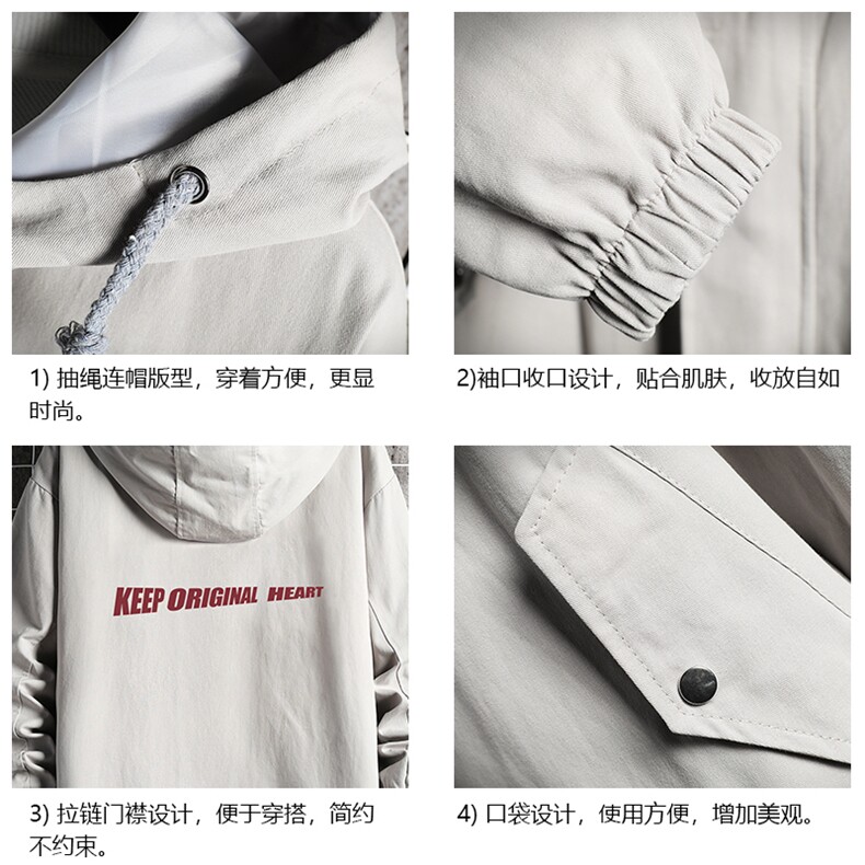 JK41071-P85加棉款-P115纯棉连帽夹克男士大码工装夹克男网格,男装夹克,电商A040A