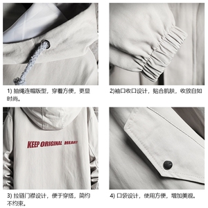 JK41071-P85 加棉款-P115 纯棉连帽夹克男士大码工装夹克男 网格图片