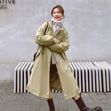 新款！两色假两件羊羔毛夹棉拼接棉衣163-W09-P190-控265，女装棉衣/棉服，拾菱