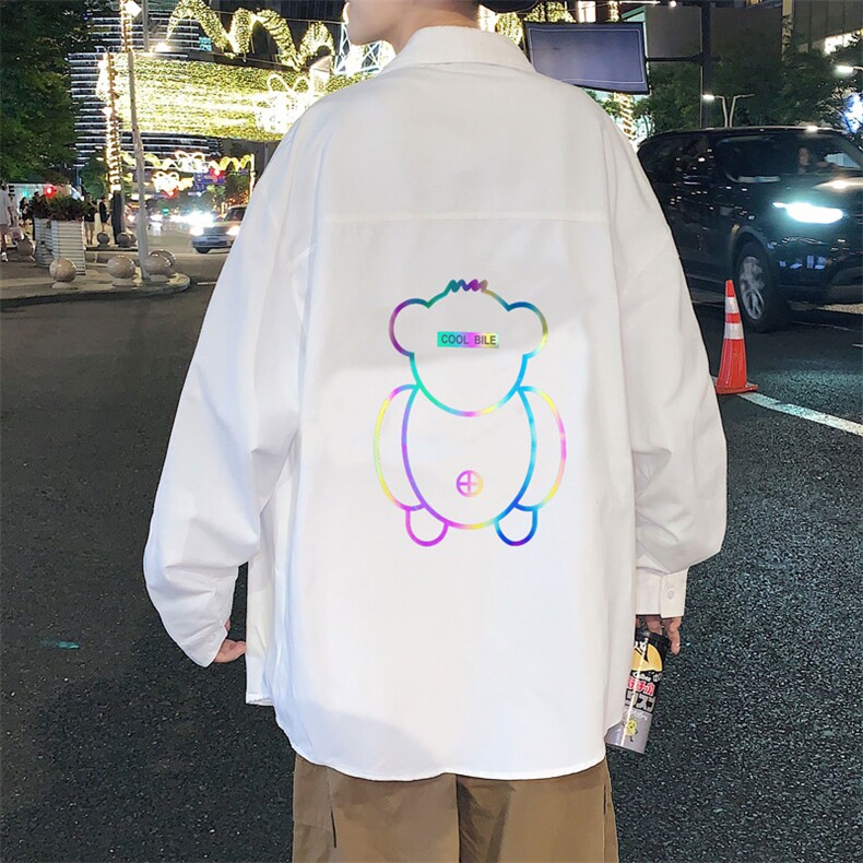 春季长袖衬衫男宽松港风衬衣男外套男CSCS276-P40,男装衬衫,电商B371