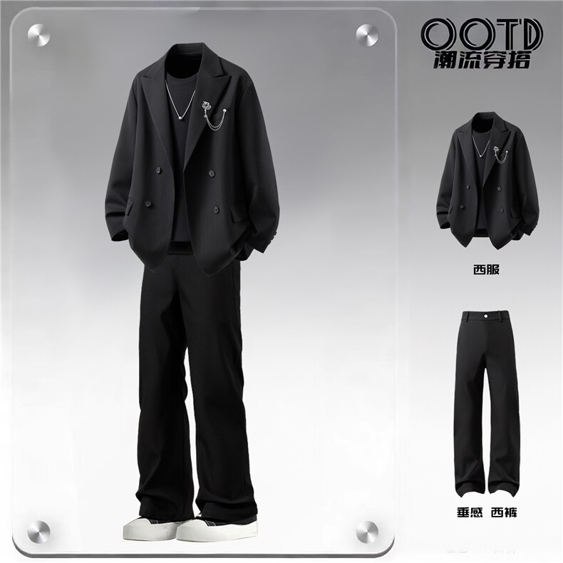西服送胸针96%绦纶4%氨纶M-5XL大码XF78145P85控139西裤78151P45,男装西服,星座227-7