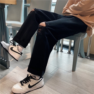 k707-p48-控68  破洞牛仔在高阶宽松大码牛仔裤cityboy图片