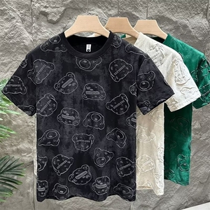 ins男士短袖t恤男夏季2026新款扎染潮牌潮流青少年百搭简约打底衫，男装T恤，星座506A