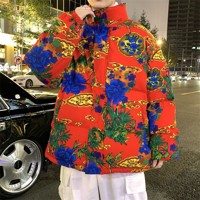 MY205新大花棉衣保暖防寒棉服面包服风民族特色外套大花男女,男装棉衣,星座115A(原星座507）