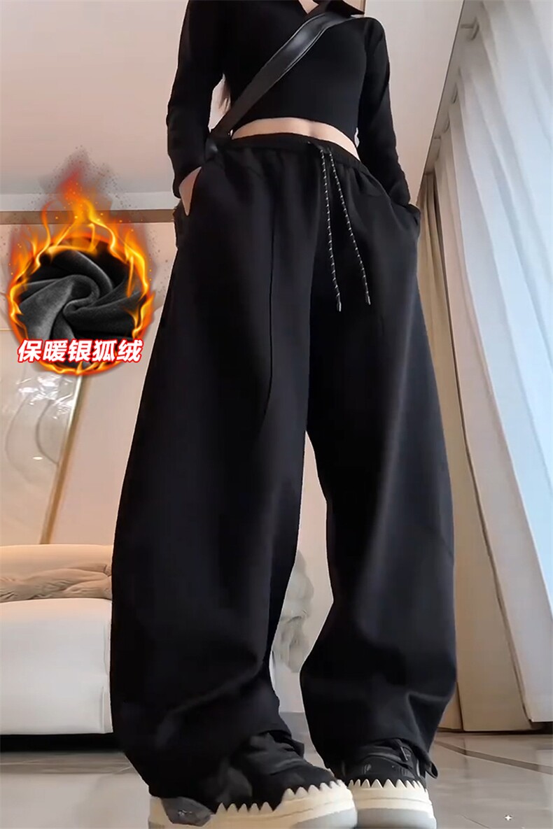 薄款改加绒特批P35无差价冬新抖音保暖中性拖地裤K1986J加绒,男装休闲裤,电商A001-1