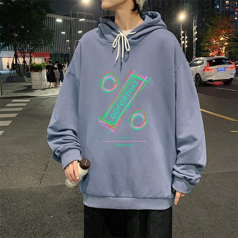 WY2171-P35加绒款-P40纯棉连帽卫衣男大码运动帽衫宽松薄外套男,男装卫衣,电商A040