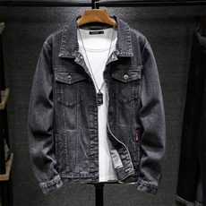 美式复古牛仔外套男高级感痞帅衣服潮流百搭夹克9015-P70四季有货，男装工装外套，星座224