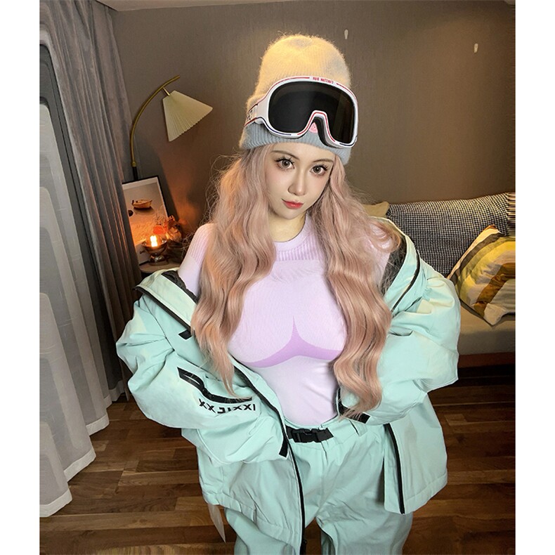 冬款单板双板防风防水加棉加厚大码连帽滑雪服外套男女HF66-P165,男装棉衣,电商A001