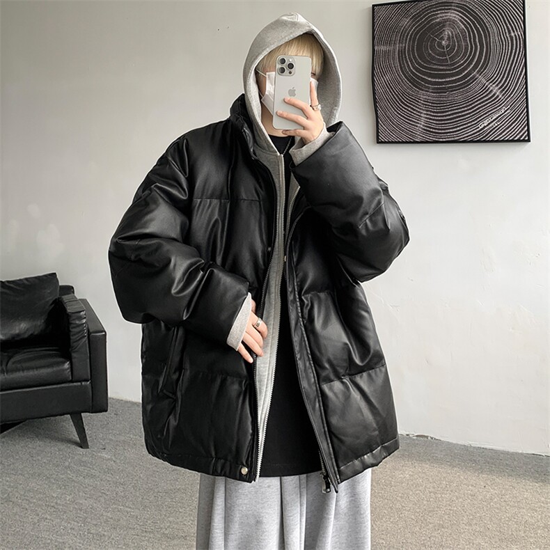 8XL-M高品质！！特大码羽绒服假两件皮棉袄连帽羽绒服YRFC02P190,男装羽绒服,电商D206-1