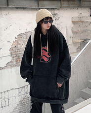 2024新款秋装复古美式水洗做旧宽松连帽卫衣301B-JB7882-P68，男装卫衣，星座301B