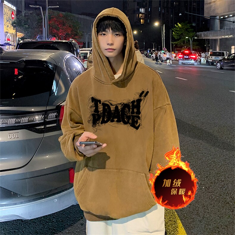 直播品质500克重磅美式做旧水洗卫衣SL1526-常规特P55加绒特P65,男装卫衣,电商A486