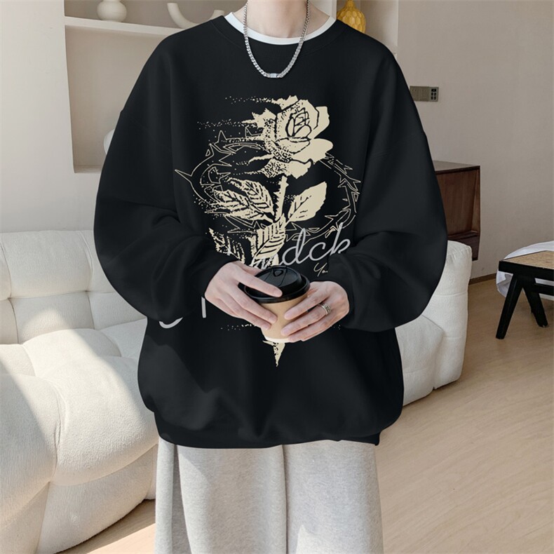 已注册/华棉内景春秋重磅宽松圆领卫衣男百搭WY00634/P35加绒P45,男装卫衣,电商B316