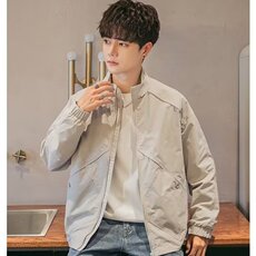 W306-P52潮牌立领夹克男士春秋季2025新款简约高级感青年工装，男装T恤，电商B323A