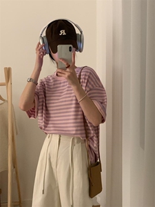 夏季新品大版条纹T YYDS图片
