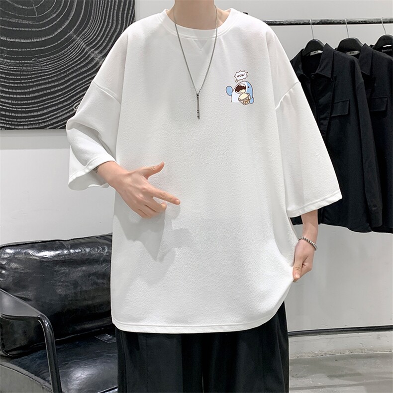 Q11239-P30春夏季七分袖t恤男大码五分袖男短袖中袖大皂风,男装T恤,电商A040