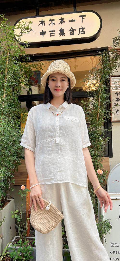 纯苎连衣裙小衫裤子裙子衬衣 时尚风 风淑女风休闲风，女装连衣裙，川哲