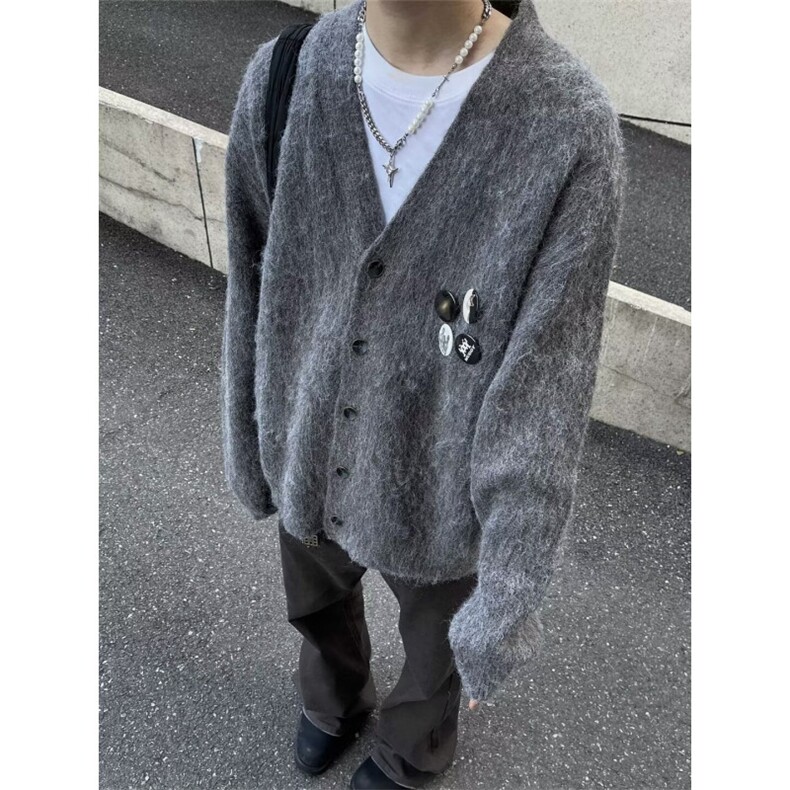 胸针徽章纽扣开衫毛衣针织衫慵懒风纯色秋冬羊毛外套MY28,男装针织衫/毛衣,星座1116A（原606A-3）